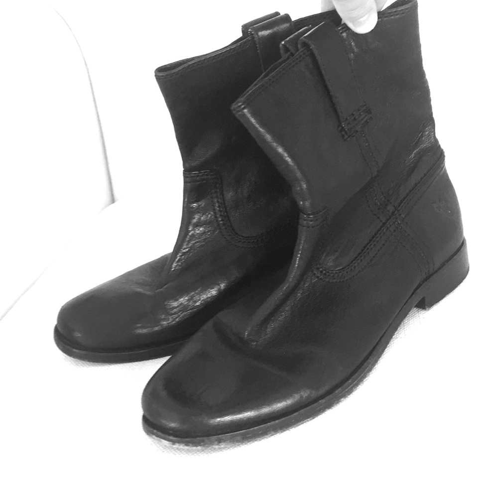 Frye Anna Shortie Boots Size 6.5 Black Leather